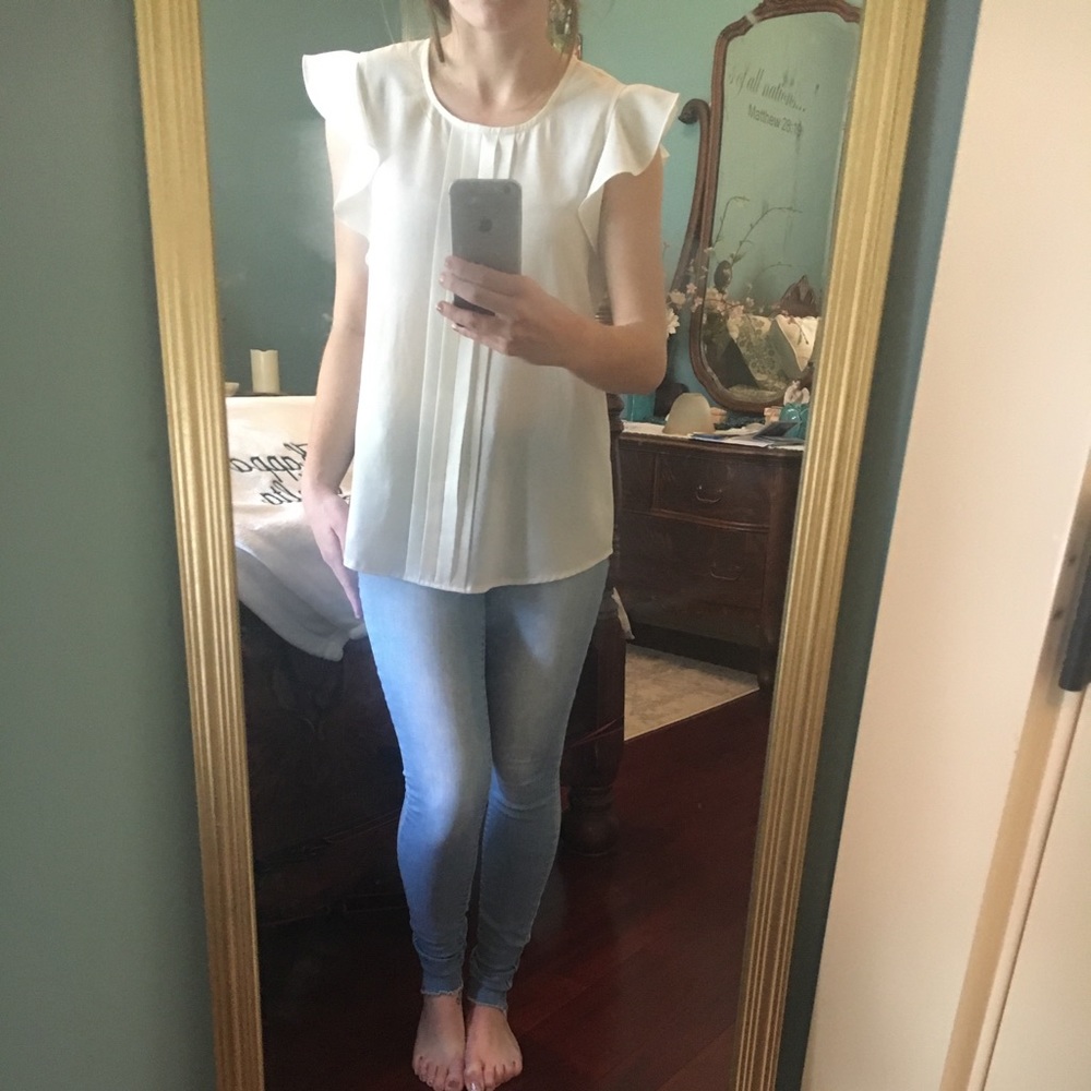 Forever 21 white chiffon top!!